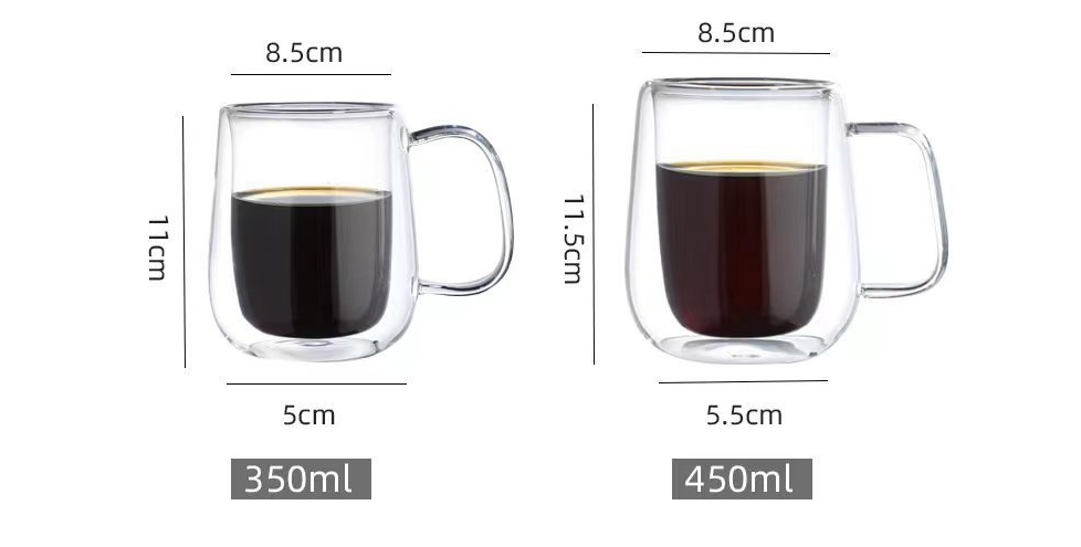 Glastasse aus Borosilikatglas - Doppelwandig 4 Grössen