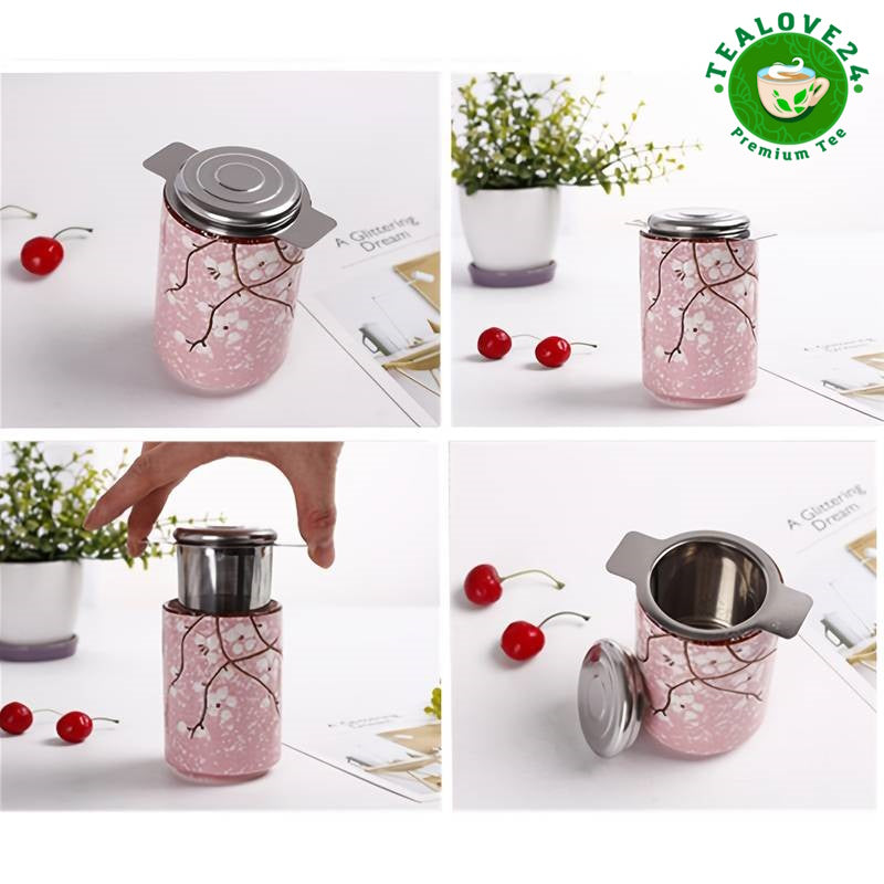 Edelstahl Teesieb mit Deckel teesieb