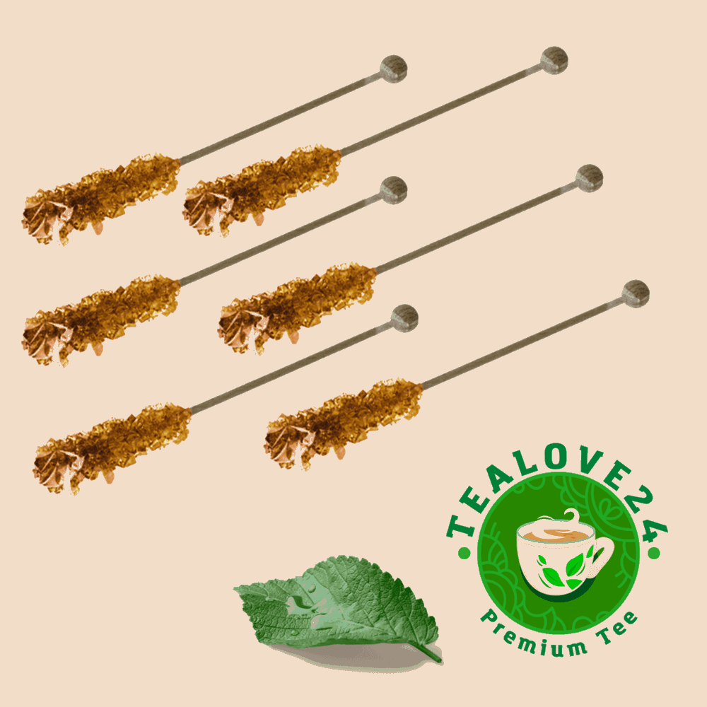 Kandissticks braun, einzeln in Folie verpackt - 6 Stück kandiszucker