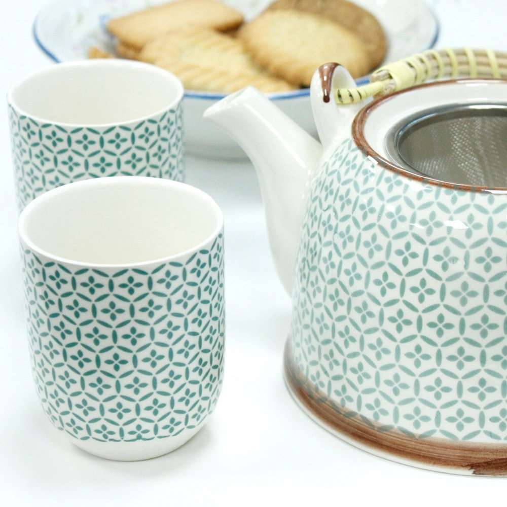 Teekannen-Set "Mosaic" Grün Keramik Teekanne
