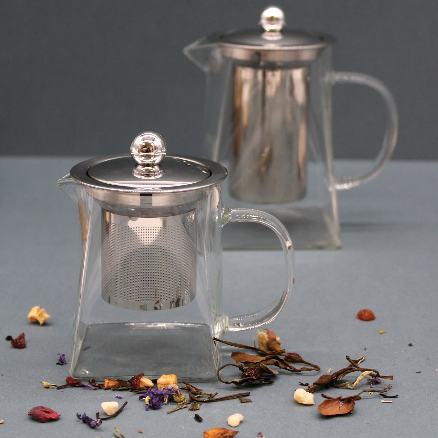 Glass-Teekanne mit Edelstahlsieb - Tower Shape - 750ml