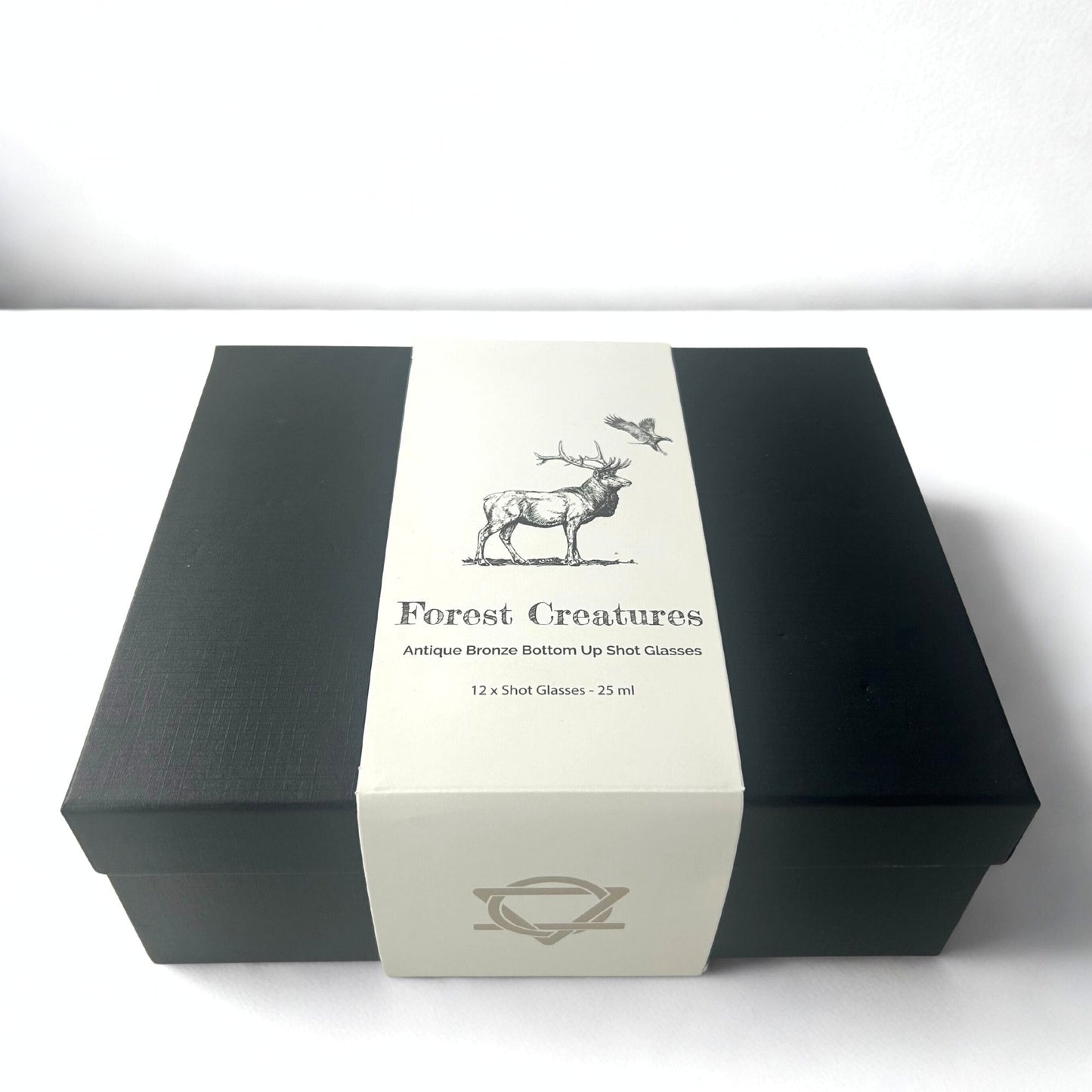 Geschenkset mit 12 einzigartigen Shot-Gläsern - Mystische Kreaturen in Antikbronze