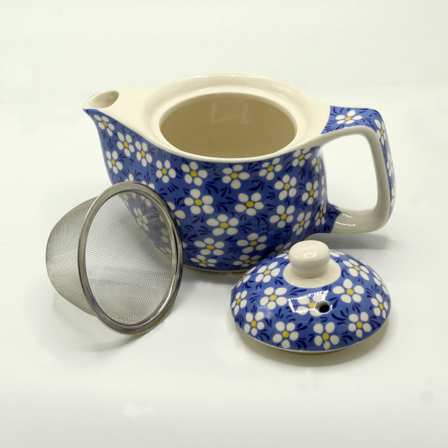 Kleine Kräuterteekanne - Gänseblümchen blau