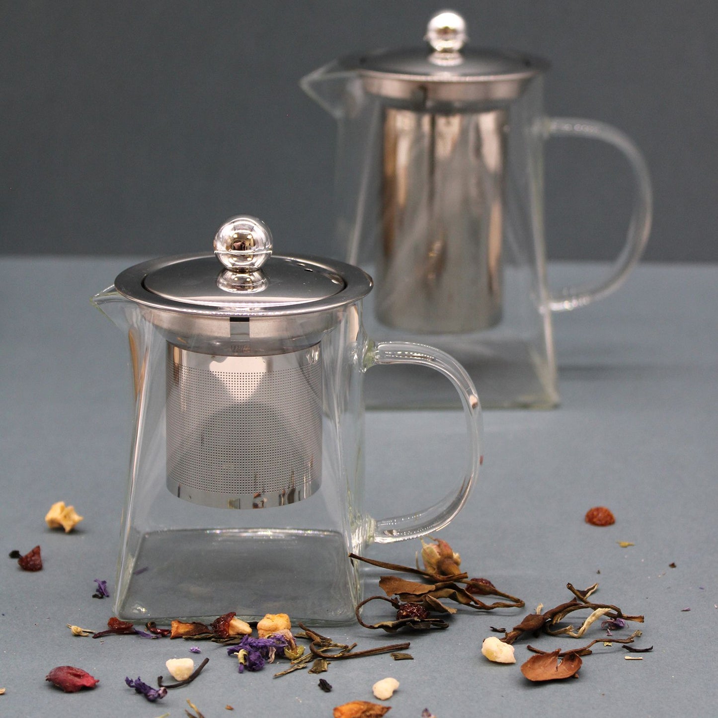 Glass-Teekanne mit Edelstahlsieb - Tower Shape - 750ml