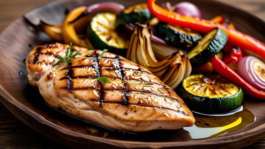 🍗 BBQ-Hähnchenbrust mit Honig-Senf-Glasur und Ofengemüse Grenzland-Genuss