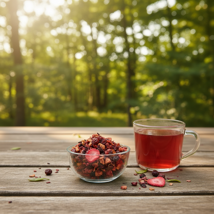 Früchtetee Waldbeere – Brombeere, Himbeere & Hibiskus | Grenzland-Genuss