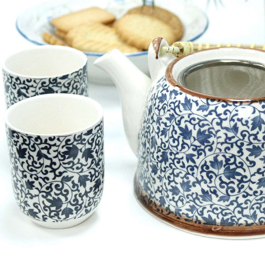 Teekannen-Set "Pattern" Blau Keramik - www.tealove24.de