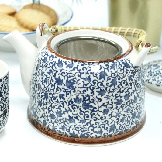 Teekannen-Set "Pattern" Blau Keramik - www.tealove24.de