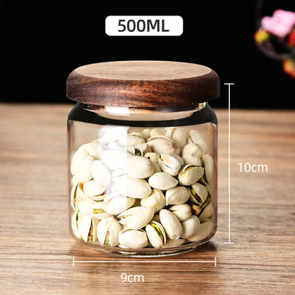 Glasgefäß mit Holzdeckel für Kaffee,Tee