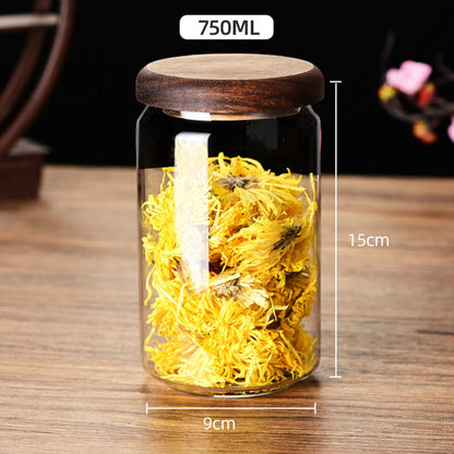 Glasgefäß mit Holzdeckel für Kaffee,Tee