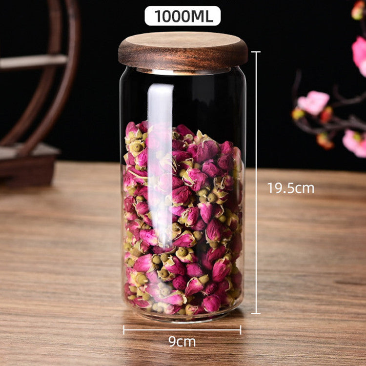 Glasgefäß mit Holzdeckel für Kaffee,Tee