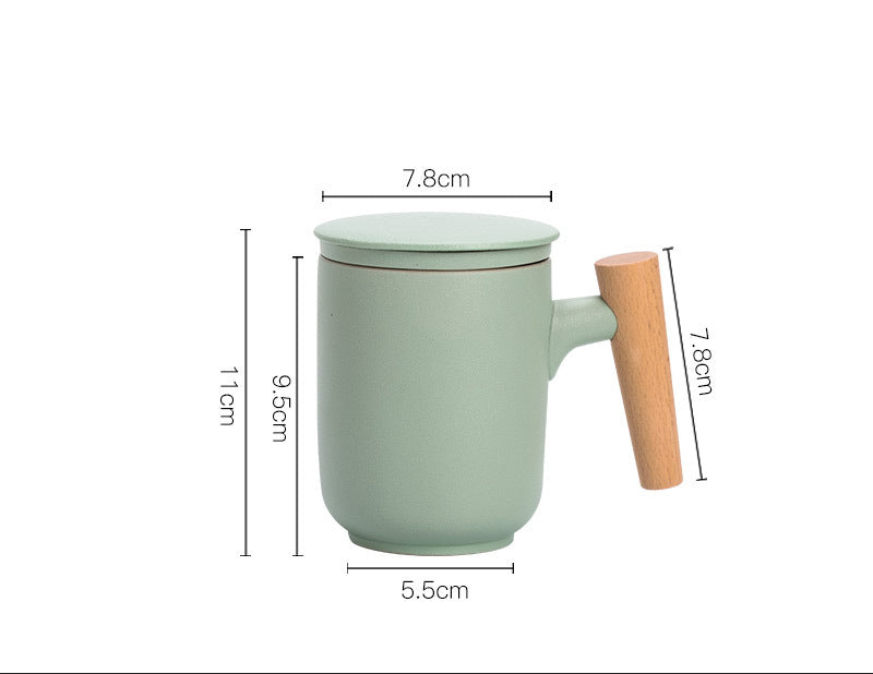 Teebecher mit Filter und Deckel in 6 Farben