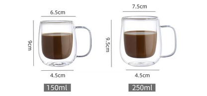 Glastasse aus Borosilikatglas - Doppelwandig 4 Grössen
