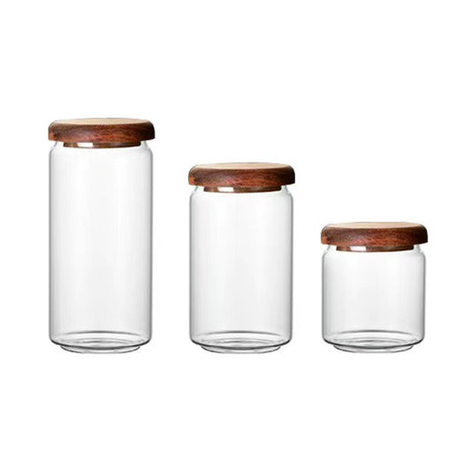 Glasgefäß mit Holzdeckel für Kaffee,Tee
