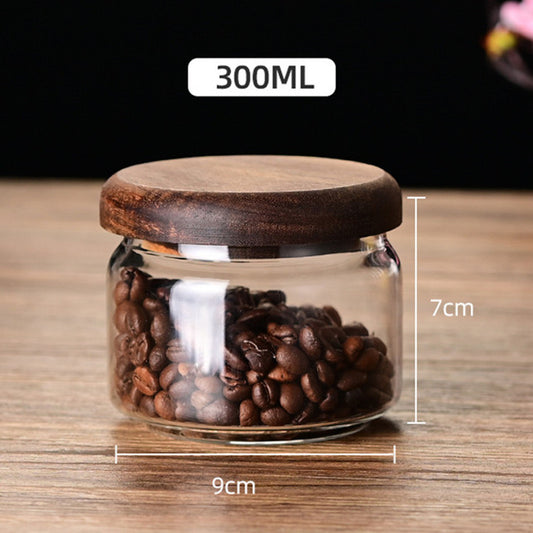 Glasgefäß mit Holzdeckel für Kaffee,Tee