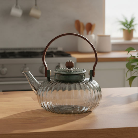 Glass-Teekanne Charcoal Ribbed Pearl - 950ml