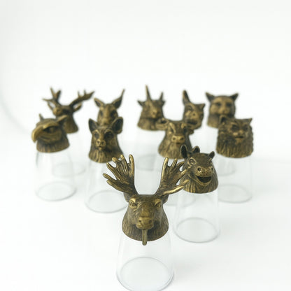 Geschenkset mit 12 einzigartigen Shot-Gläsern - Mystische Kreaturen in Antikbronze