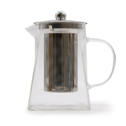 Glass-Teekanne mit Edelstahlsieb - Tower Shape - 750ml