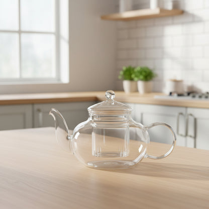 Glas Teekanne mit Sieb - Round Pearl - 400ml