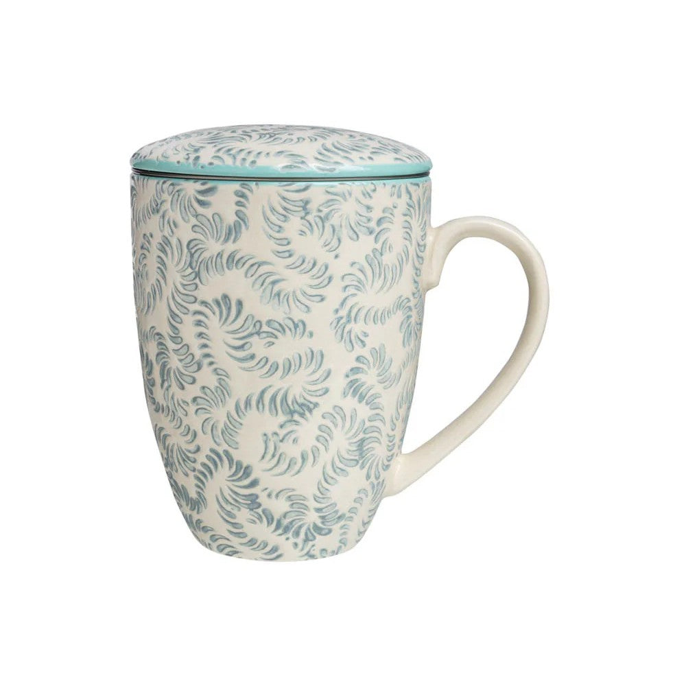 TRANQUILLO Tasse mit Teesieb RUSTIC blau 400ml