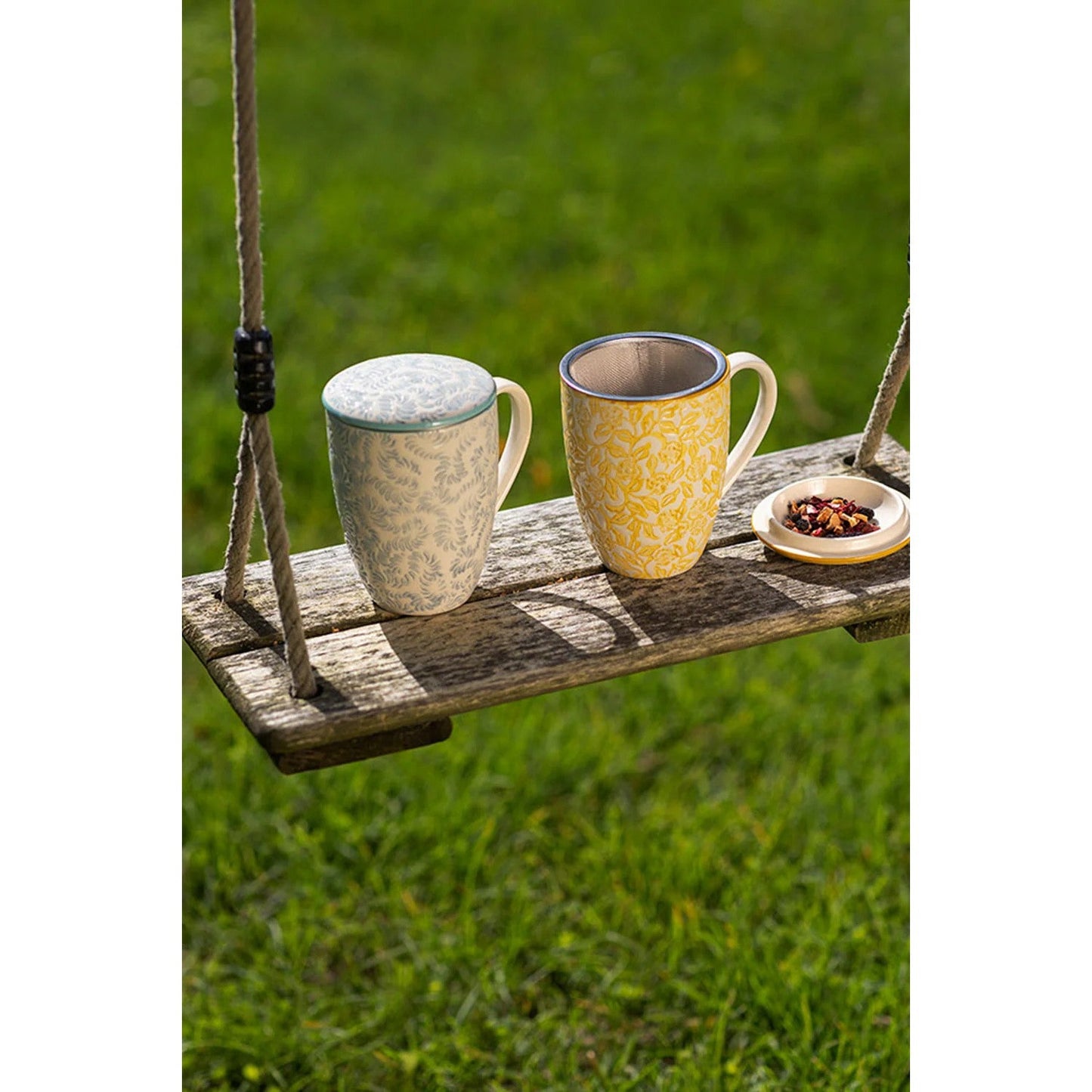 TRANQUILLO Tasse mit Teesieb RUSTIC blau 400ml