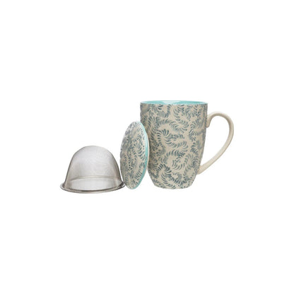 TRANQUILLO Tasse mit Teesieb RUSTIC blau 400ml
