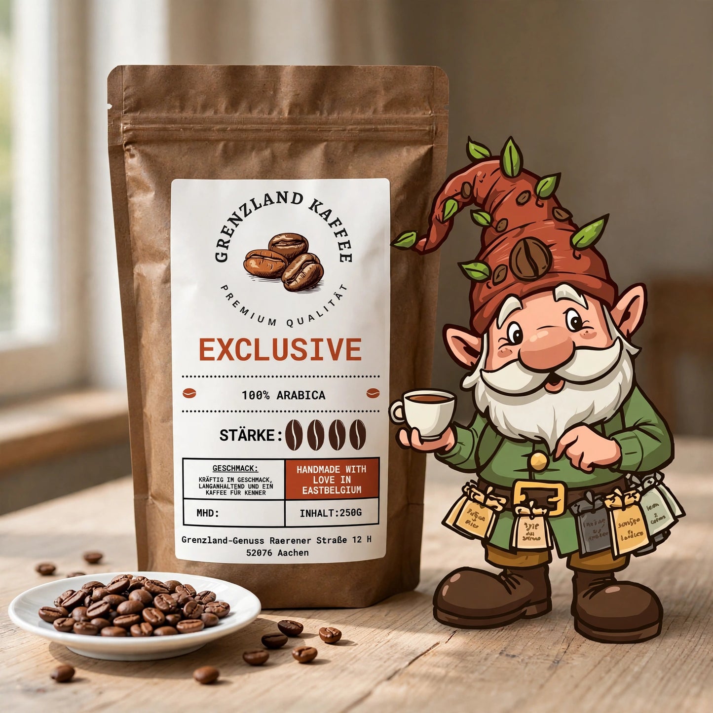 Exclusive Bio Kaffeebohnen – 100% Arabica, Hell bis Dunkel Geröstet | Grenzland-Genuss